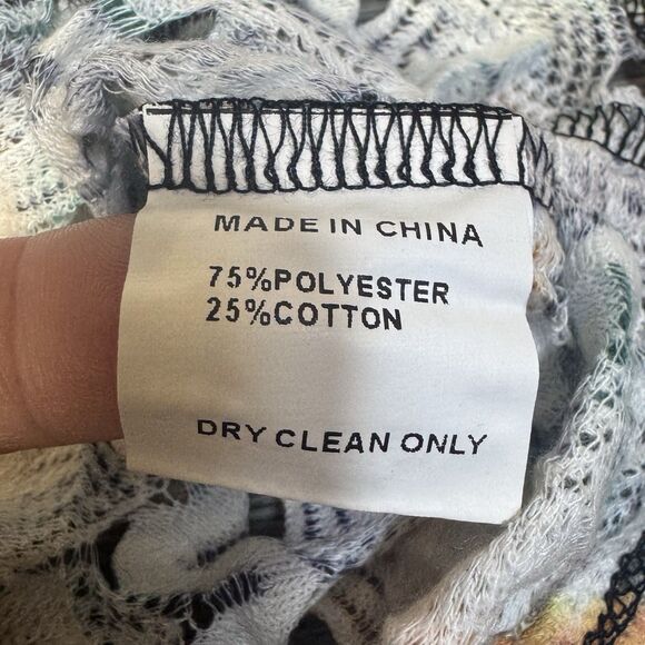 Alberto Makali Button Up Top M Patchwork Art To Wear Mixed Media Floral Boho Y2K - Picture 12 of 12